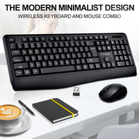 Clavier et souris sans fil T-WOLF TF100, ergonomiques, 2,4 GHz, clavier optique sans fil, ensemble souris, ordinateur, kit sans fil 2,4 GHz