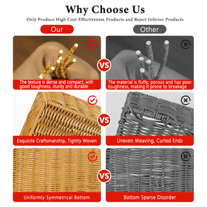 H & T 2025 Màu Xanh Lá Cây Mây Chậu Hoa Thanh Lịch Dòng Tay Bánh Mì Hoa Dã Ngoại Handmade Dệt Tùy Chỉnh Rơm Wicker Mây Lưu Trữ Giỏ - Product Image 6