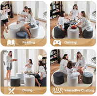 Ensemble table et chaise de jeu modulaire en éponge compressée 30D avec revêtement en velours côtelé pour salon et salle de jeux
