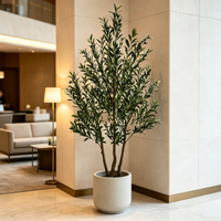 Arbre d'olivier artificiel de 210 cm en gros, arbre de bonsaï d'olivier artificiel démontable, plante artificielle pour la décoration intérieure commerciale