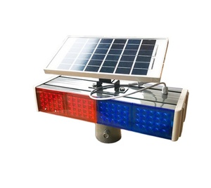 Solar Intelligent Single Side Or 2 Sides Red And Blue Flash Traffic Signal Light