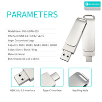 Clé USB 3.0 haute vitesse de haute qualité, 128 Go, emballage blister, clé USB 2 en 1, 32 Go, 64 Go, logo personnalisé, clé USB Type C