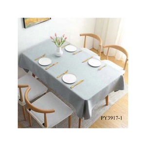 Waterproof Oil-proof Table Cloth Custom Wash-free Scalding-proof Nordic Style Solid Rectangular <strong>Tablecloth</strong> for Party Wedding - Product Image 1