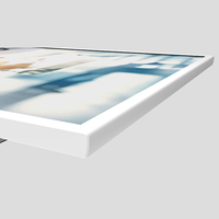 Promosi Layar Iklan Digital Signage LCD 65 Inch dengan Bingkai Putih untuk Pemasangan di Dinding