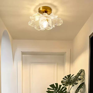 Lámpara LED de techo con forma de flor de loto para pasillo, lámpara colgante moderna Simple de resina pequeña para balcón, entrada de escalera, guardarropa - Product Image 3