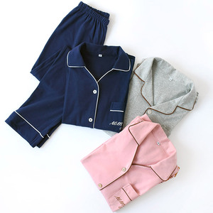 Set pigiami da donna in <span class=keywords><strong>cotone</strong></span> 100% con stampa personalizzata Set di pigiami con bottoni in basso pantaloni in <span class=keywords><strong>pigiama</strong></span> da donna - Product Image 2