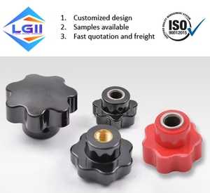 Bouton étoile écrou noyau de cuivre trou aveugle tête en caoutchouc plastique écrous Torx M4 M5 M6X25mm diamètre - Product Image 3