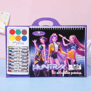 Nieuwe Aanwinsten Creatieve Kpop Kleurboekjes Crayon Educatief Speelgoed Hunters DIY Pigment Tekenspeelgoed Kinderen Promotionele Speelgoed Cadeau - Product Image 5