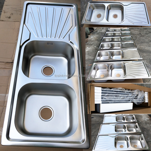 1200x500mm thép không gỉ bát đôi drainboard 48 inch bồn rửa nhà bếp cho Bangladesh - Product Image 6