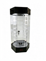 Vitrine rotative en acrylique avec éclairage LED, présentoir à parfums tournant avec étagères à niveaux pour magasin de détail