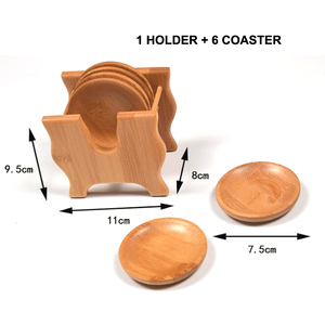 Posavasos cuadrado redondo de <span class=keywords><strong>madera</strong></span> de bambú, no tóxico, alta calidad, con soporte - Product Image 5