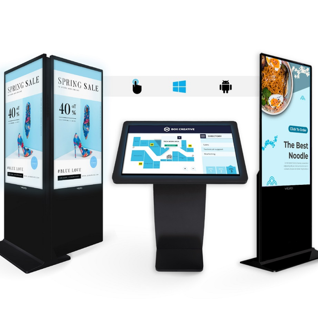 48 Inch Vertical LED Digital Signage Kiosk, Touch Screen Advertising Display for Commercial Use