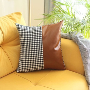 TD di lusso Boho-Chic Vegan in ecopelle cuscino decorativo geometrico soffice cuscino quadrato per divano biancheria da letto portatile morbido per l'autunno