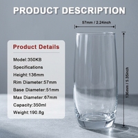Verres à highball en forme d'œuf personnalisés avec logo, 350 ml, verre Collins incurvé, tasse à mojito