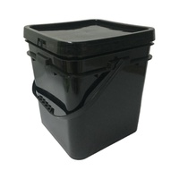 Seau carré noir en plastique de 5 gallons, 20L, 30L