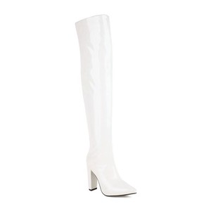 <span class=keywords><strong>Botas</strong></span> largas por encima de la rodilla con tacones de aguja para mujer, <span class=keywords><strong>estilo</strong></span> calcetín occidental, Material elástico de talla grande para la temporada de otoño - Product Image 4