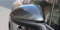 Coques de rétroviseurs latéraux en carbone sec LHD avec moulures métalliques à trous latéraux pour Porsche 958.2 2015-2018