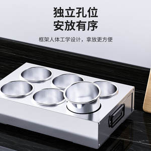 Étagère à épices en acier inoxydable Yongkang avec 6 compartiments, couvercle en métal, poignée, antibactérien, résistant à l'humidité, pas de perçage requis - Product Image 4