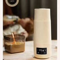 Tasses chauffantes sans fil en acier inoxydable 304 de 280 ml, OEM/ODM, intelligentes et rechargeables, pour usage domestique, avec conception séparée et fonction de chauffe électrique.