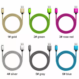 Pabrik grosir kualitas tinggi 1m 2m 3m nilon dikepang aluminium Alloy micro-usb tipe-c pengisian cepat kabel Data CE bersertifikat - Product Image 6