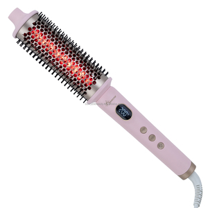 <span class=keywords><strong>Brosse</strong></span> thermique infrarouge en céramique à double PTC, chauffage rapide 410F, peigne chauffant électrique, <span class=keywords><strong>brosse</strong></span> à boucler les cheveux française, double tension, ionique - Product Image 4