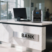 Máquina clasificadora de dinero de alta velocidad, grado bancario, de carga superior, con dos compartimentos, pantalla táctil TFT a color de 3.5 pulgadas, compatible con 80 monedas automáticas