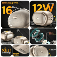 Haut-parleur portable extérieur étanche OEM/ODM d'usine, compatible avec application, alimenté par batterie, avec subwoofer, forme personnalisée, logo, sans fil