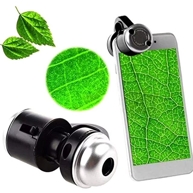 External Micro Magnifying Lens External Magnifying Lens Phone External Microscope 30x with LED Light