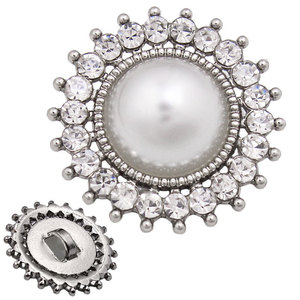 Nhà Máy Bán Buôn Hợp Kim Kẽm Mẹ của Ngọc Trai Thông Tư May Nút Kim Loại Bạc Rhinestone Nút Cho Quần Áo - Product Image 6