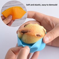 Moule de cuisson en silicone de 7 cm, forme cœur, pour tartelettes, œufs, muffins, puddings et gâteaux, résistant au four