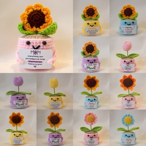 ขายส่งจากโรงงานโดยตรง ต้นไม้โครเชต์ขนาดเล็ก ดอกทานตะวัน ดอกเดซี่ กระถางต้นไม้ ของขวัญทำมือ ตุ๊กตาโครเชต์ขนาดเล็ก <span class=keywords><strong>ตลก</strong></span> สดใส ของขวัญดอกไม้โครเชต์ - Product Image 2