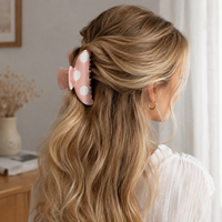 Newyeah Vente en gros Pince à cheveux en acétate de cellulose à pois de 10 cm avec logo personnalisé, maintien solide, accessoires pour cheveux pour femmes
