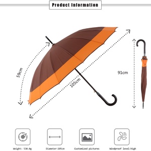 Promotional Large Eco Manual Metal Frame Straight <b>Umbrella</b> with Custom Printing and Logo - Product Image 6