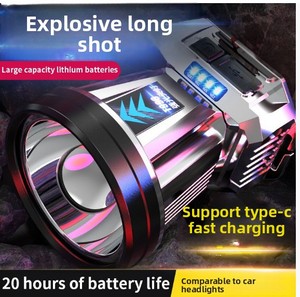Lampe frontale LED puissante à longue portée, rechargeable et étanche, idéale pour la pêche nocturne en extérieur - Product Image 2