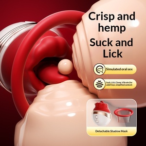 En gros Lip Desire Masturbateur Féminin <span class=keywords><strong>à</strong></span> Ventouse pour Seins, Massage des Seins, Léchage de Langue, Inhalaation, Vibration, Orgasme Clitoridien Buccal - Product Image 2