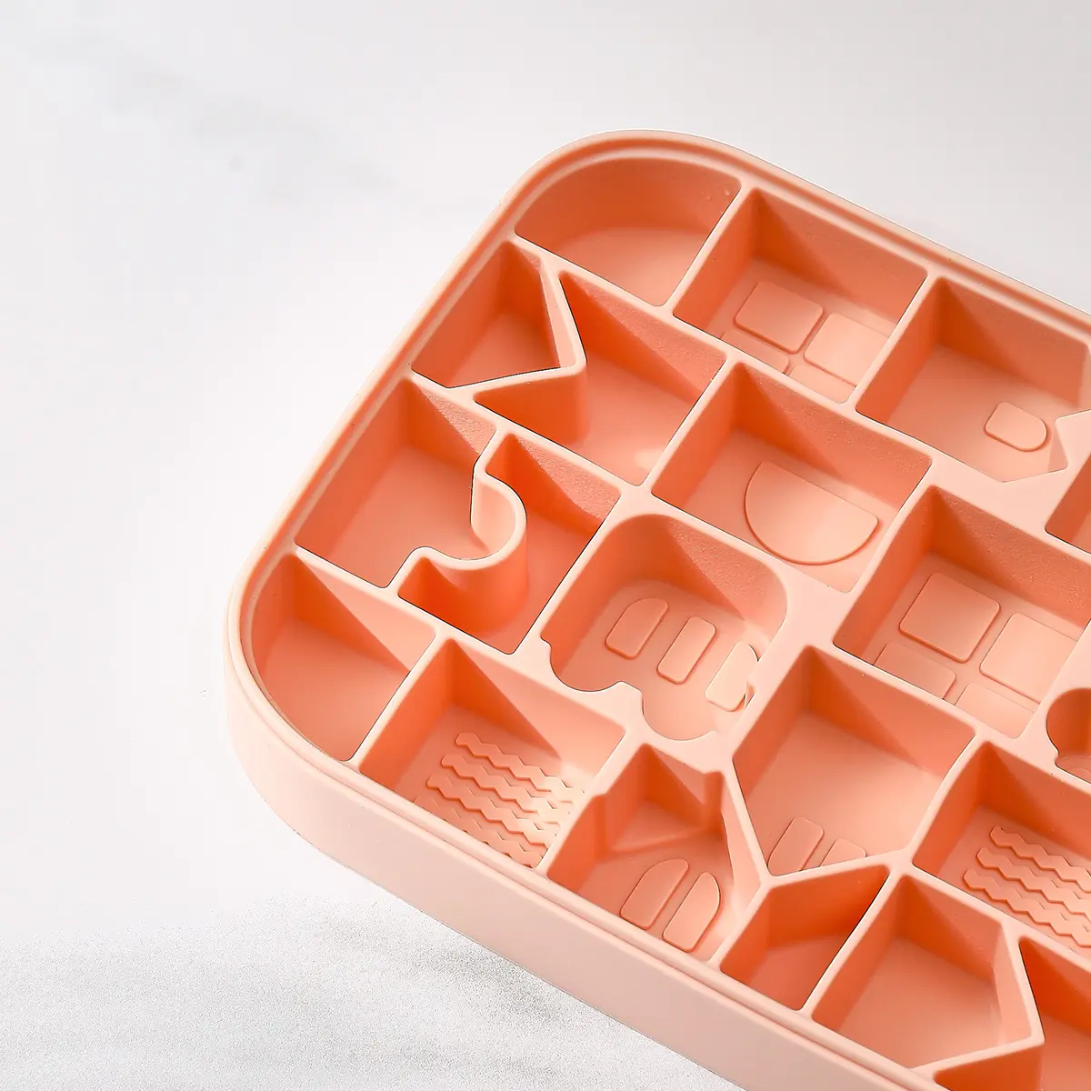 Silikon yaratıcı eğlenceli lego yapı tuğla buz küpü tepsi kalıp kapaklı