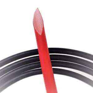 High Temperature Fire Resistant Silicone Rubber Braided Fiberglass Cable Sleeve