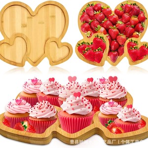 Wooden Heart Shaped Tray For Fruit Dessert Serving Platter <b>Party</b> <b>Table</b> Decor - Product Image 5