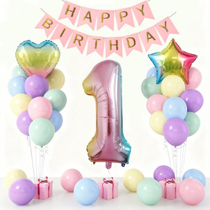 Decorazioni per Feste di Compleanno di <span class=keywords><strong>1</strong></span> <span class=keywords><strong>Anno</strong></span>, Set con Bandierine e <span class=keywords><strong>Palloncini</strong></span> in Lattice, Vendita Transfrontaliera - Product Image 5