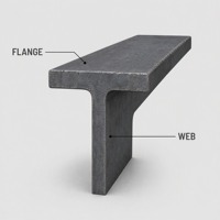 Poutre en acier laminée à chaud, profil en T, acier structurel pour la construction