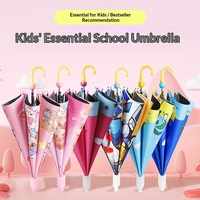 Parapluie entièrement automatique pour enfants avec logo lapin de dessin animé, idéal pour filles, garçons, maternelle, tout-petits et élèves du primaire (8-9 ans)