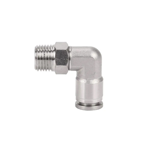 Thép không gỉ nam đẩy để kết nối phù hợp 1/4 ''bspt xoay nam x 8mm ống OD khuỷu tay khí nén - Product Image 1