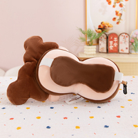 Masque de sommeil et oreiller 2-en-1 Bududu pliable, en coton lavable, rembourré en polyester, personnalisable, motif animal, pour la sieste et les voyages