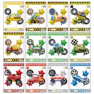 ชุดฟิล์มอลูมิเนียมรถของเล่น5ชิ้น, รถเครนรูปการ์ตูนบอลลูนรถยกรถยก - Product Image 2