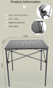 Bán Hàng Nóng Xách Tay Có Thể Gập Lại Vuông Cắm Trại Bảng Thiết Kế Hiện Đại Vườn Nguồn Cung Cấp Cho Ngoài Trời Cho Nhà Bếp Phòng Tắm Kho - Product Image 3