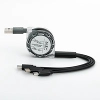 Vente chaude 3-en-1 câble de charge rétractable USB universel pour téléphone avec Micro USB Type C 5A charge rapide PVC tresse blindage