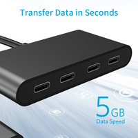 Stasiun Dok produk baru Tipe C 4 in 1 Splitter USB C Data 4 Port desain Ultra tipis USB 3.0 Hub 5Gbps untuk Laptop M2