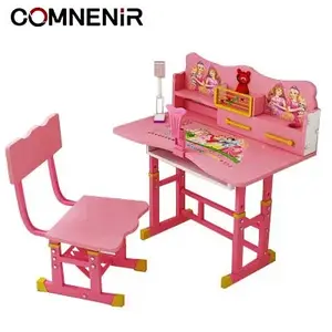 COMNINER Height Adjustable studying table for Home kids school furniture Children's Desk and Chair set