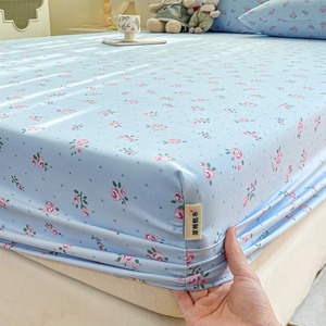 Three-piece Printed Bed Sheet Set Original Cotton Rough <strong>Linen</strong> Mat Bed Cover Pillow Cases American Home Eco-Friendly Breathable - Product Image 2