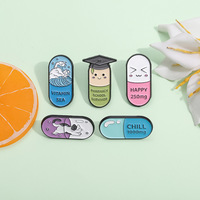 Broche promotionnelle Chill, capsule médicale, pilule, badge en métal, accessoires vestimentaires, épingle de col, épingle de revers, souvenir, médicament, épingles en émail doux
